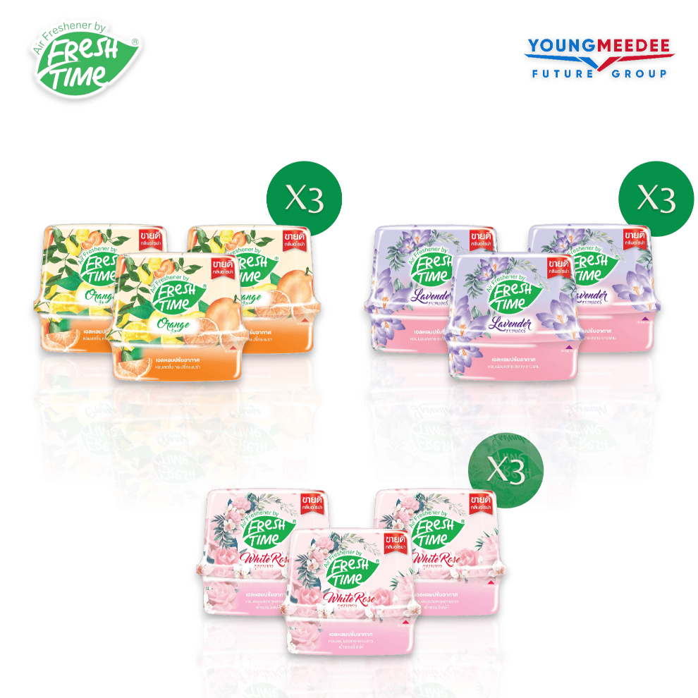 (แพ็ค 3 ชิ้น) Fresh Time เจลหอมปรับอากาศ 180g