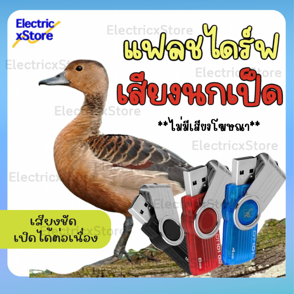 แฟลชไดร์ฟเสียงนกเป็ดน้ำ เสียงนกเป็ด USB เสียงต่อนกเป็ดน้ำ เสียงดี เสียงชัด เปิดได้นาน พร้อมส่ง