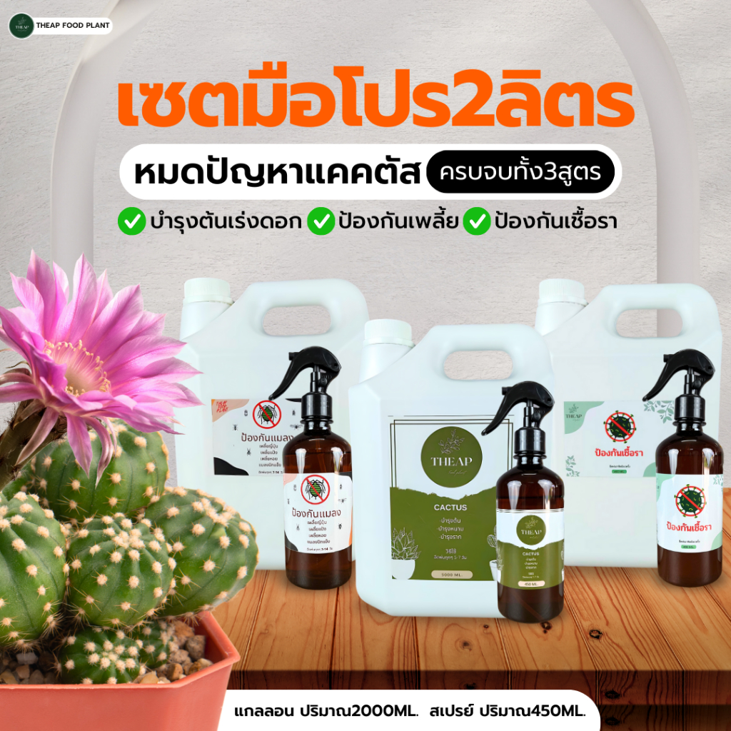 Theapโปรโมชั่นเซ็ตมือโปร แกลลอน2ลิตร+สเปยร์ (บำรุง+เพลี้ย+รา)