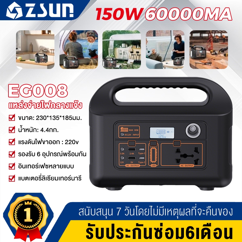 PINNSHENG Portable Power Station เครื่องสํารองไฟห เครื่องสำรองไฟกลางแจ้งอัจฉริยะ 150W/300W แหล่งจ่ายไฟแบบพกพา 220V