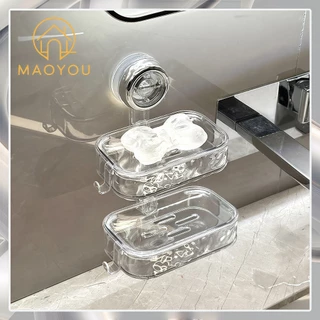 MAOYOU ที่ใส่สบู่ ที่วางสบู่ ไม่ต้องเจาะ เกาะติดแน่น ไม่หลุด ในห้องน้ำ กันน้ำ Soap Dish Holder