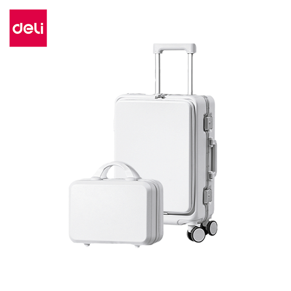 Deli กระเป๋าเดินทาง กระเป๋าลาก 14/20 นิ้ว แข็งแรง ล็อคคู่พิเศษ ล้อหมุน360° รับประกัน1ปี Suitcase
