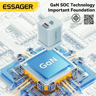 Essager 70W MAX Type-C+USB-A เครื่องชาร์จแบบพกพา ทำงานร่วมกับอุปกรณ์ได้หลากหลาย