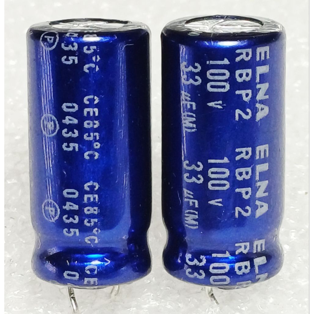 Elna RBP2 33uf 100v capacitor bipolar ตัวเก็บ คาปาซิเตอร์ bp ไบโพลาร์ ไบโพล่า ไม่มีขั้ว
