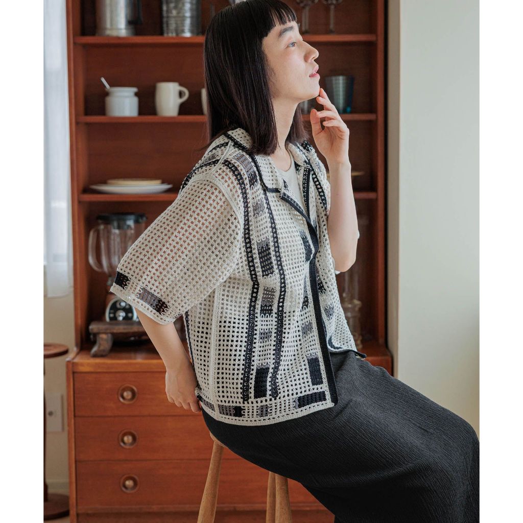 niko and ... Craft Mesh Line Cardigan