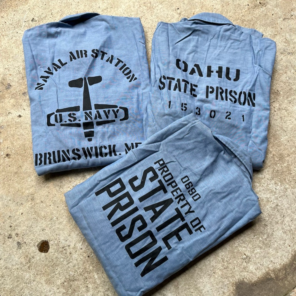 พร้แมส่ง เสื้อเชิ้ตแขนยาวแชมเบรย์ CHAMBRAY WORK LONG-SLEEVE SHIRT Vintage USN shirt