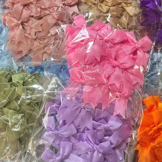 โบว์ริบบิ้นผ้า โบว์สำเร็จรูป (50 ชิ้น)(Size:8*8 CM.) ติดของขวัญ ของชำร่วย ติดถุงขนมของฝาก พร้อมส่งจากไทย