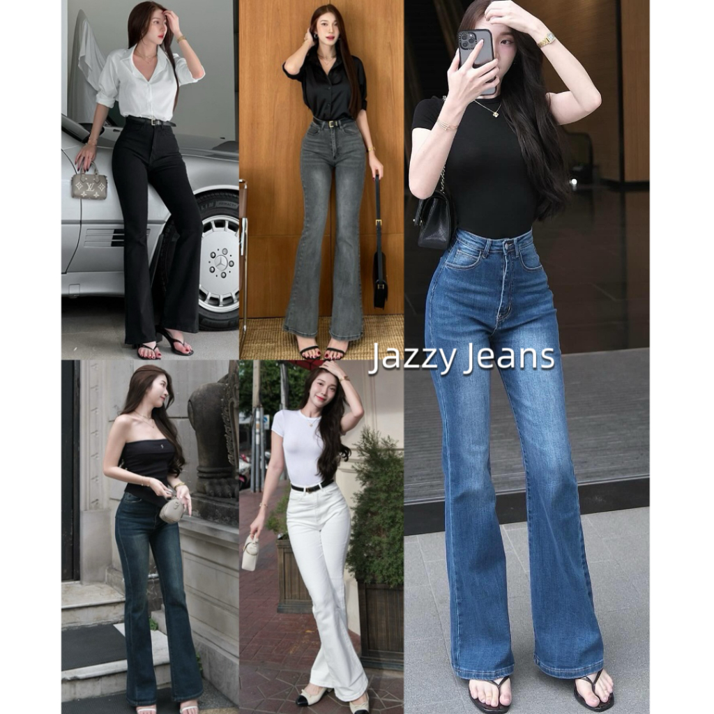 Jazzy jeans 990.- กางเกงขาม้าเอวสูง เก็บทรงสวยผ้ายีนส์ยืดหนานุ่ม ใส่สบาย