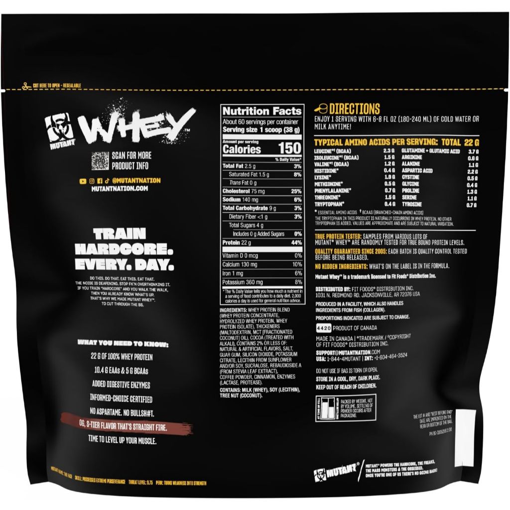 Mutant Whey 100% Whey Protein 5 lbs เวย์โปรตีน เวย์โปรตีน เพิ่มกล้ามเนื้อ ลดไขมัน - รูปที่ 6