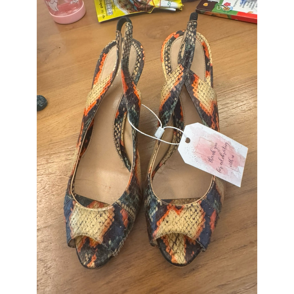 รองเท้า Vintage Fendi (high heel 3 นิ้ว) ลายหนังงู