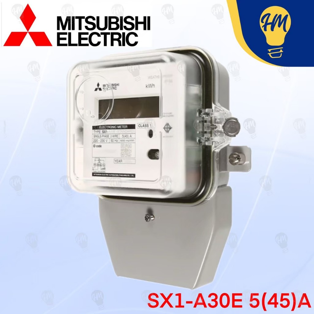 Mitsubishi มิเตอร์วัดไฟ แบบดิจิตอล รุ่น SX1-A30E ขนาด 5(45)A