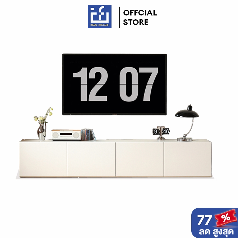 iF ตู้วางทีวี IKEA style ชั้นวางทีวี 3.5ฟุต 4ฟุต 5ฟุต รีมขาวธรรมดา สามารถจัดเก็บของได้มาก