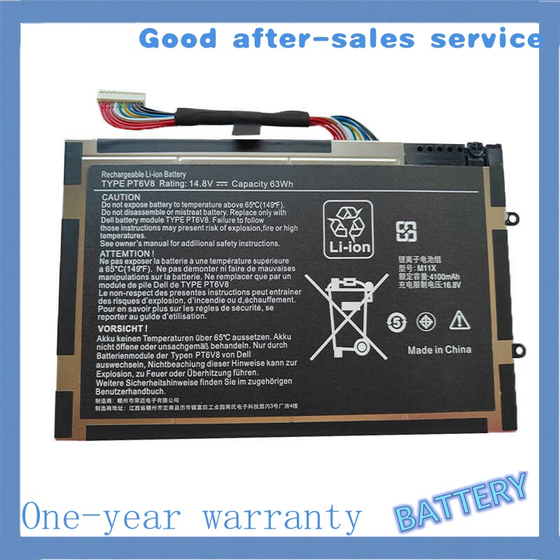 PT6V8 แบตเตอรี่แล็ปท็อปสําหรับ Dell Alienware M11x M14x R1 R2 R3 T7YJR 8P6X6✅ battery ..