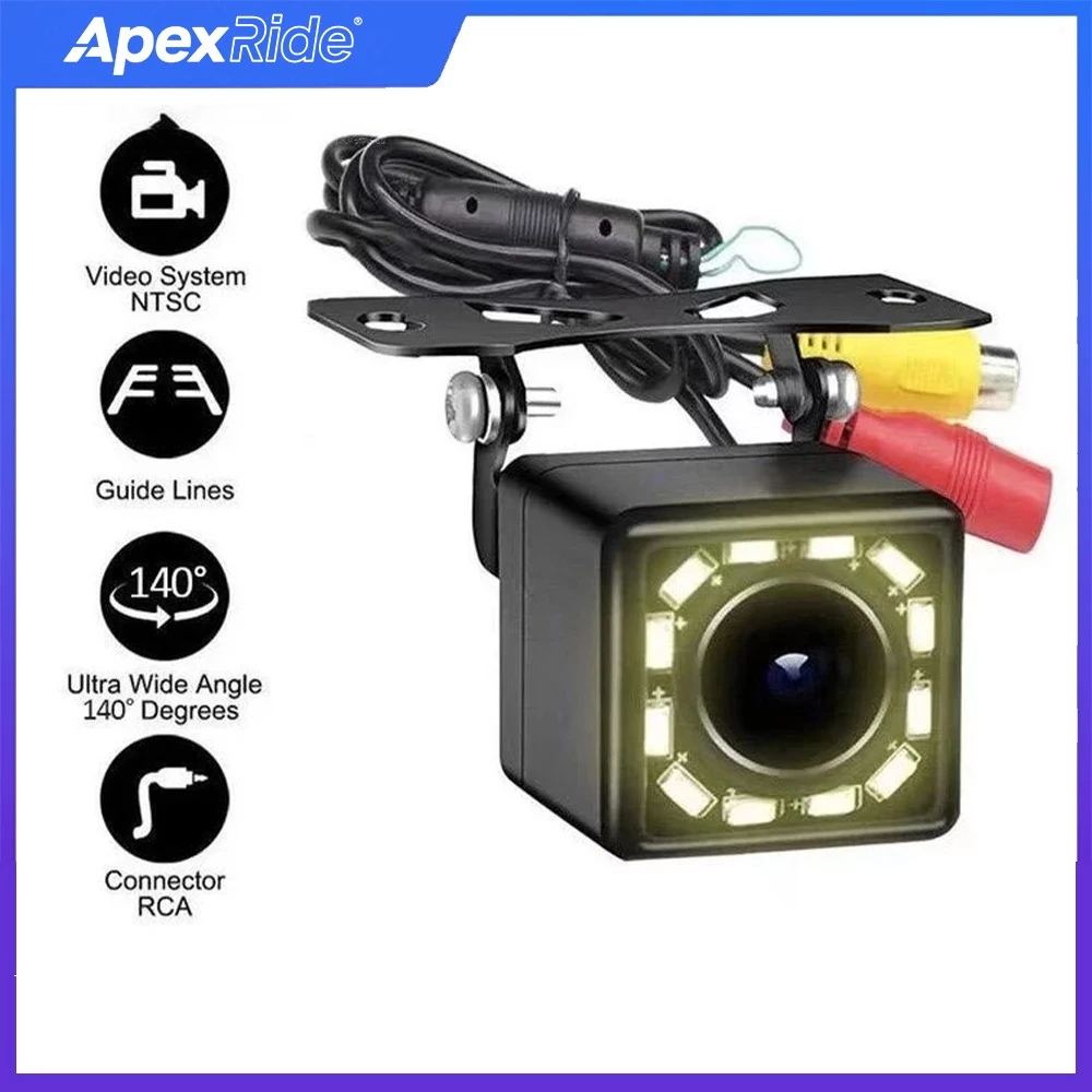 ApexRide มุมมองด้านหลังของรถ 170 องศา 12 กล้องมองหลังถอยหลังกล้อง HD night vision