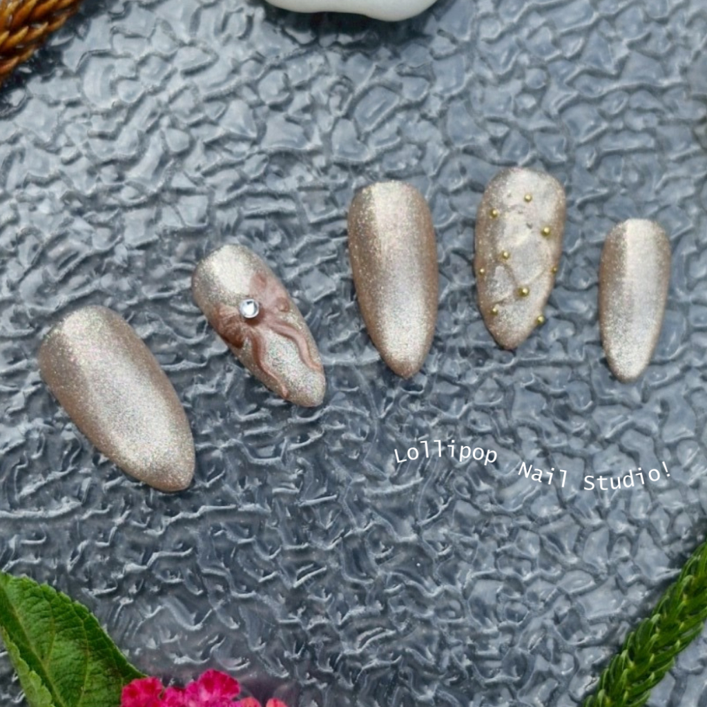 004 เล็บปลอมแฟชั่น พร้อมอุปกรณ์ในชุด (พร้อมส่ง) | Lollipop Nail Studio