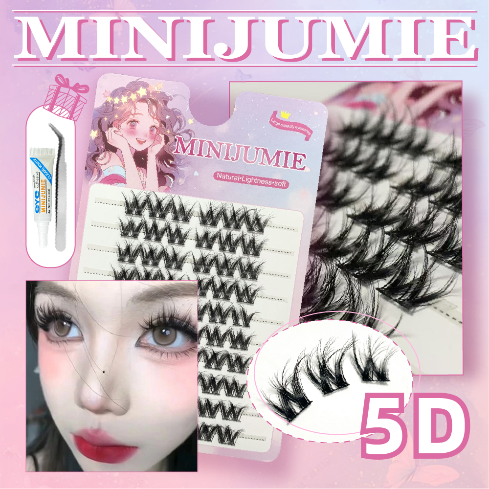 ✈️จัดส่งจากไทย✈️แถมฟรีกาว+แหนบ minijumie 5D ขนตา13mm14mmหนู หมา จิ้งจอก ขนตาหยิกใหญ่ที่ต้องใช้กาว