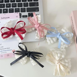 [พร้อมส่งจากไทย] โบว์ติดผม กิ๊บติดผม โบว์ติดผมลายลูกไม้ เครื่องประดับผม