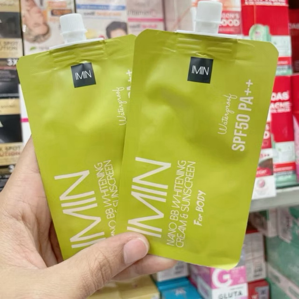 (ราคาต่อซอง)ไอมิน นาโน บีบีไวท์เทนนิ่งครีม แอนด์ซันสกรีน มี 3 เบอร์ให้เลือก