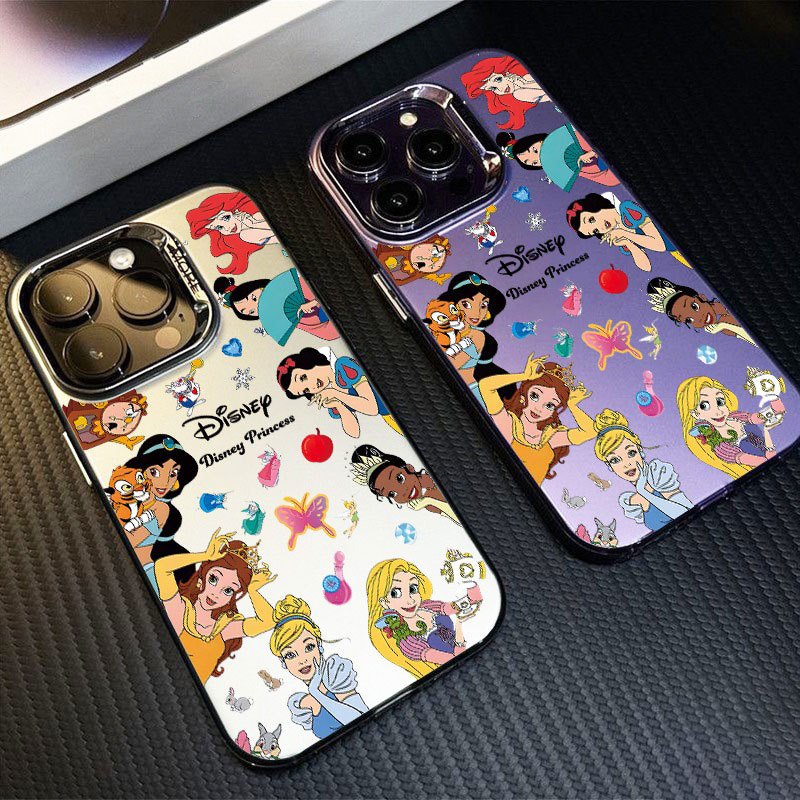 🔥GOOD🔥 เคสโทรศัพท์โลหะหลากสีสันของ ตุ๊กตาเจ้าหญิง For iPhone12 13 14 15Pro MAX X XS XR 7 8Plus SE20 เคสโทรศัพท์