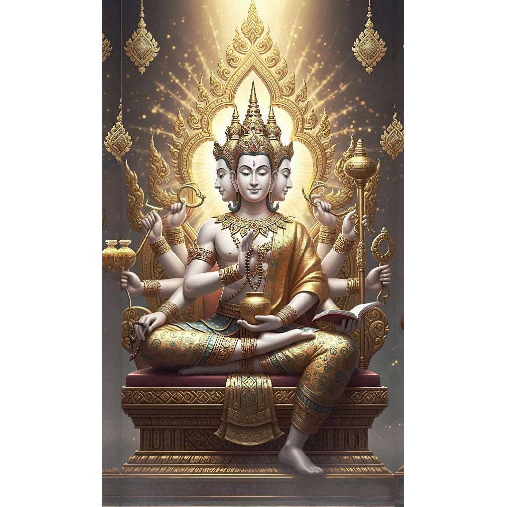 รูปโปสเตอร์ พระพรหม ขนาด 25*42 cm กระดาษหนา 200 แกรม ไม่มีกรอบ ติดผนัง ภาพมงคล เสริมฮวงจุ้ย ตบแต่งบ้าน
