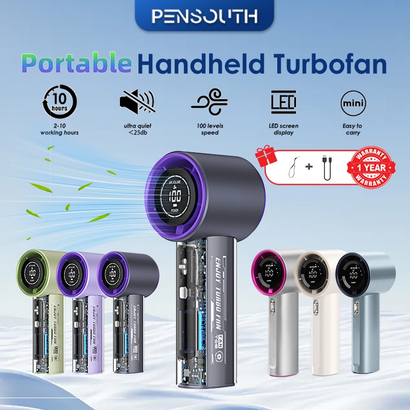 Pensouth พัดลมพกพา พัดลมมือถือ ความเร็วสูง ทํางานเงียบ ปรับความเร็วได้ USB พัดลมมือถือ【รับประกัน 1 ปี】