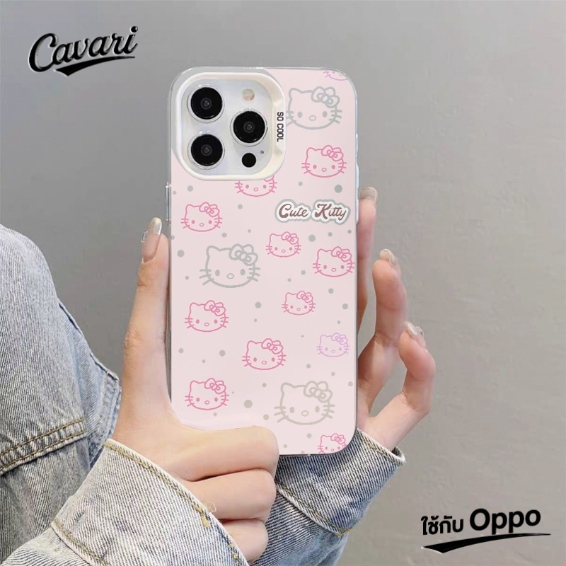 เคส IMD ชุบลายแมวคิตตี้สุดแฟชั่นเรียบง่ายเข้ากันได้กับ OPPO A5X A5 5G A3X A5 PRO A3 PRO A80 A60 A79 A38 A18 A17 A57 2022