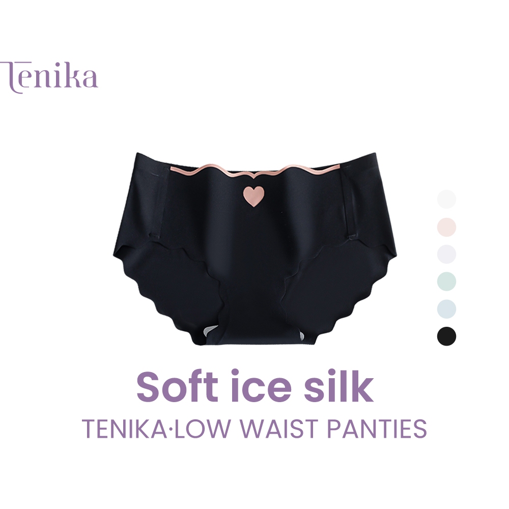 TENIKA กางเกงในผู้หญิง Ice Silk Panties Mid-Waist กางเกงในไร้ขอบ คืนตัวดี ผ้านิ่มใส่สบาย ระบายอากาศได้ดี KNI-113