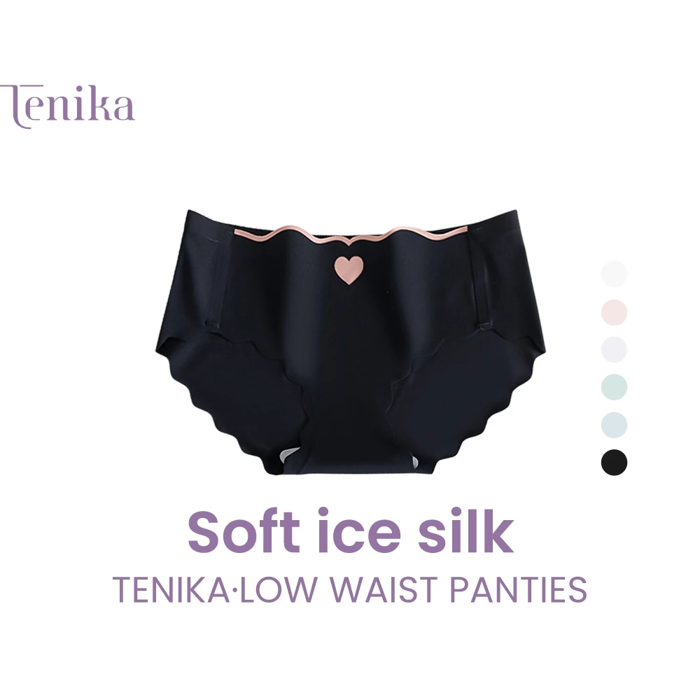 TENIKA กางเกงในผู้หญิง Ice Silk Panties Mid-Waist กางเกงในไร้ขอบ คืนตัวดี ผ้านิ่มใส่สบาย ระบายอากาศได้ดี KNI-113