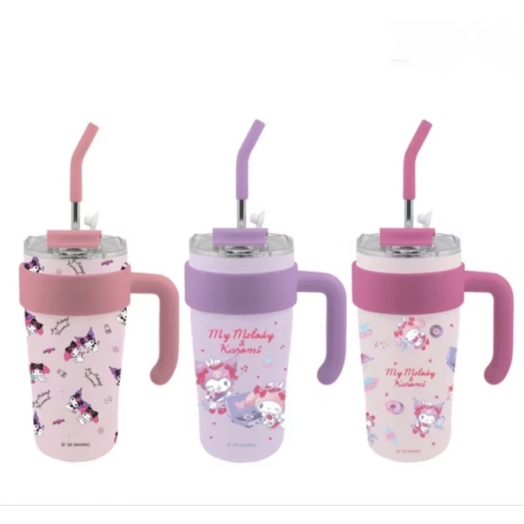 คุโรมิ x มายเมโลดี้ แก้วสแตนเลส เก็บความเย็น ขนาด850ml  KUROMI X MELODY ลิขสิทธิ์แท้
