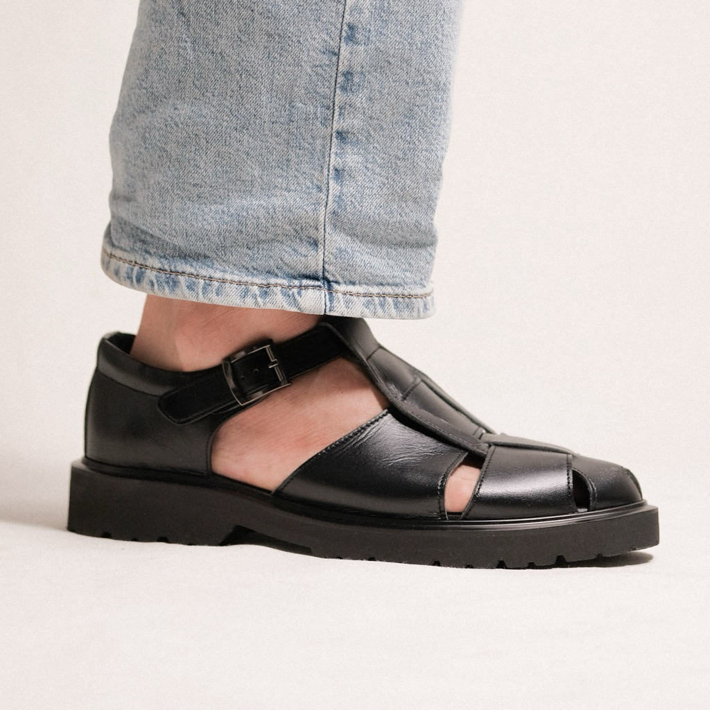 รองเท้าหนังแท้ ทรงคลาสสิค Fisherman Sandal รุ่น Basic no.13