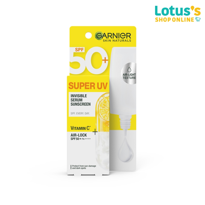การ์นิเย่ สกิน แนทเชอรัลส์ ซูเปอร์ ยูวี-อินวิซิเบิ้ล เซรั่ม ซันสกรีน 30 มล. GARNIER SKIN NATURALS SUPER UV-INVISIBLE
