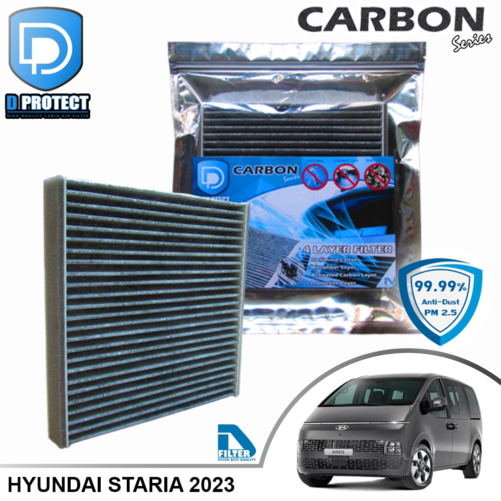 กรองแอร์ Hyundai ฮุนได Staria 2023 คาร์บอน เกรดพรีเมี่ยม (D Protect Filter Carbon Series) By D Filter RB046N-HYSR