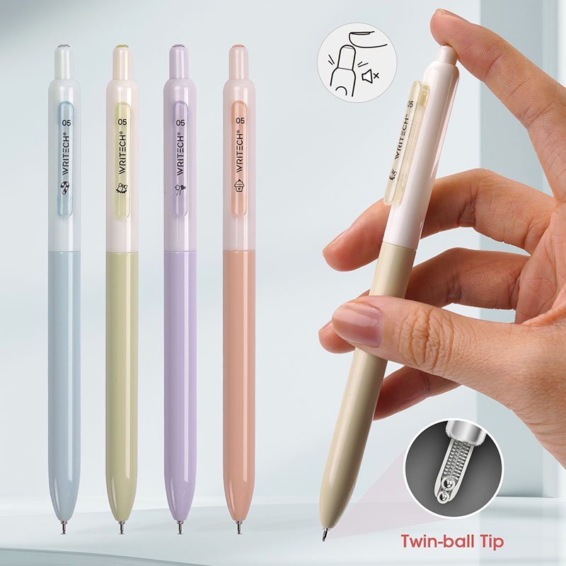 ปากกาเจล Writech รุ่น W-0161 ปากกาหมึกเจล เสียงกดเงียบ หมึกเยอะ เขียนลื่น หมึกน้ำเงิน