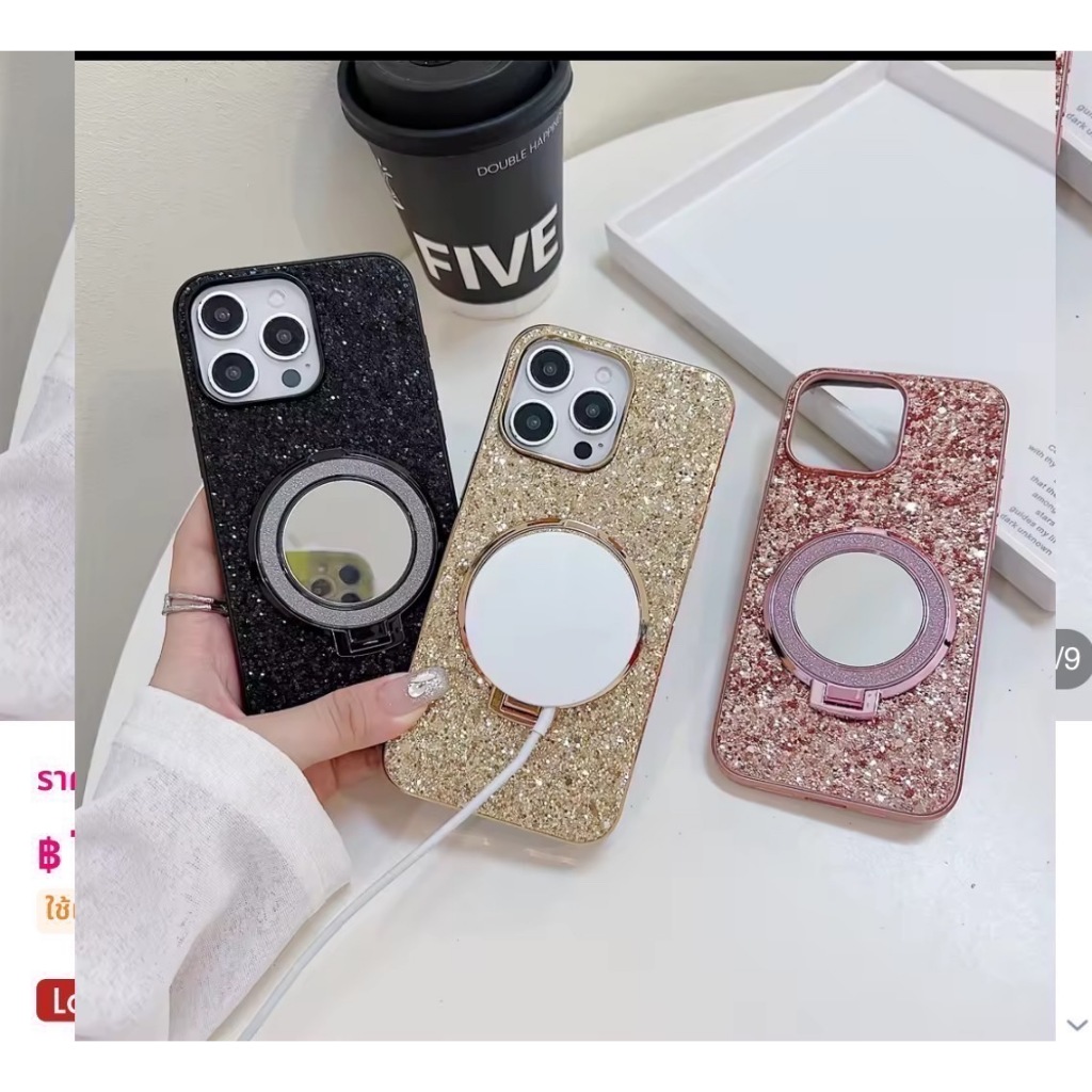 เคส ขาตั้ง กากเพชร สำหรับรุ่น Realme C51 C53 C61 C63 Realme Note50 Note60 Note60Xเคสฝาหลังเพชร กันกร