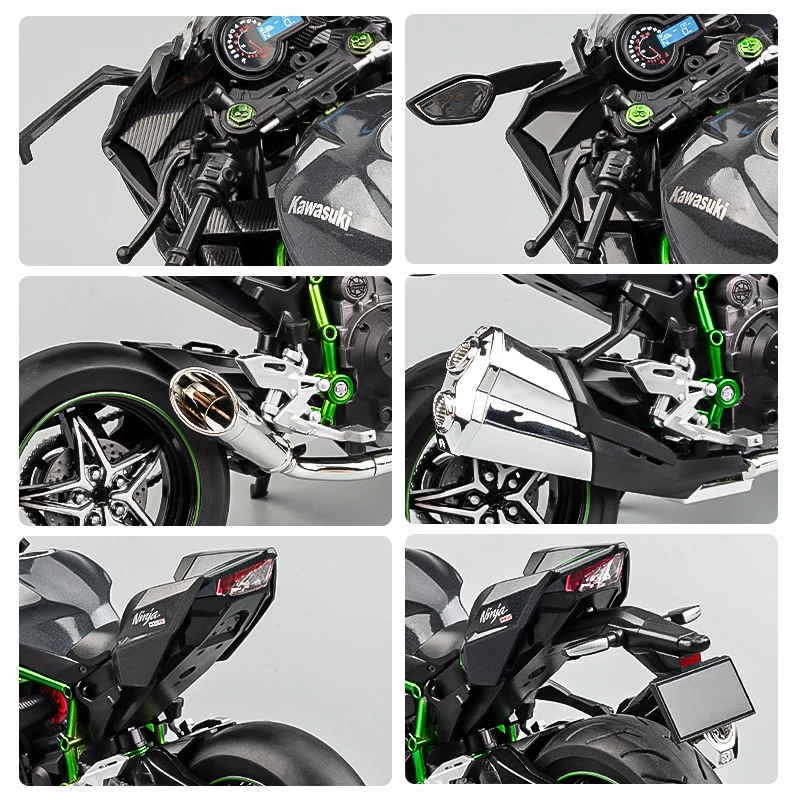 T-ONE 1:10 Kawasaki Ninja H2R รถจักรยานยนต์ Diecast รุ่นรถของเล่นรถคอลเลกชันของขวัญสําหรับเด็ก Boy Gir - รูปที่ 4