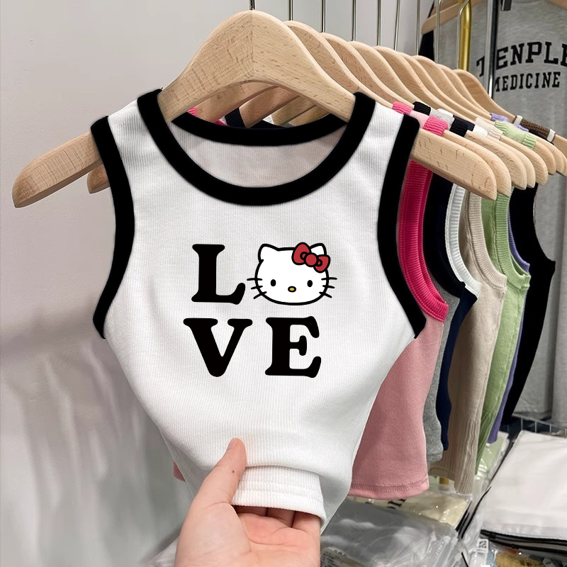 ฤดูร้อนใหม่ ความหลากหลายของรูปแบบ เสื้อกล้ามลำลอง เบสิก สีพื้นเปิดไหล่ สำหรับสตรี นุ่มและใส่สบาย