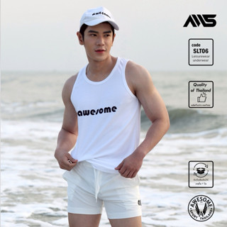 SLT06 เสื้อกล้ามกุ้นคอเเขน Awesome sport