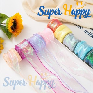 ริบบิ้นผ้าแก้วโฮโลแกรม (ยาว10หลา) ริบบิ้นชีฟองหางปลา 4 เซน |…