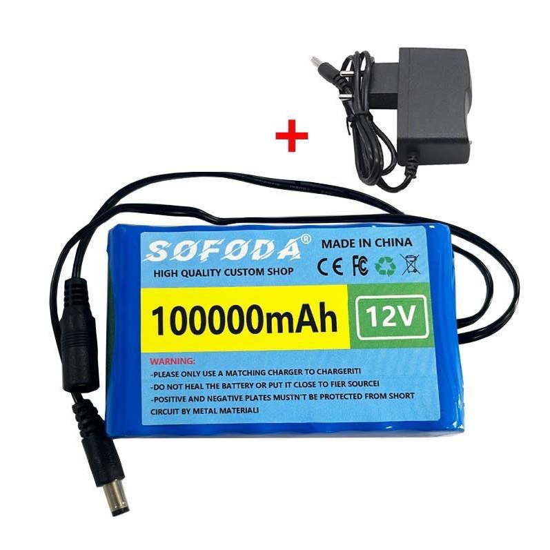 แบตเตอรี่ลิเธียม 12V 30AH/100AH  แบตเตอรี่ 1000W E-bike 12.6V BMS + charger  แบตเตอรี่ไอออน Battery 