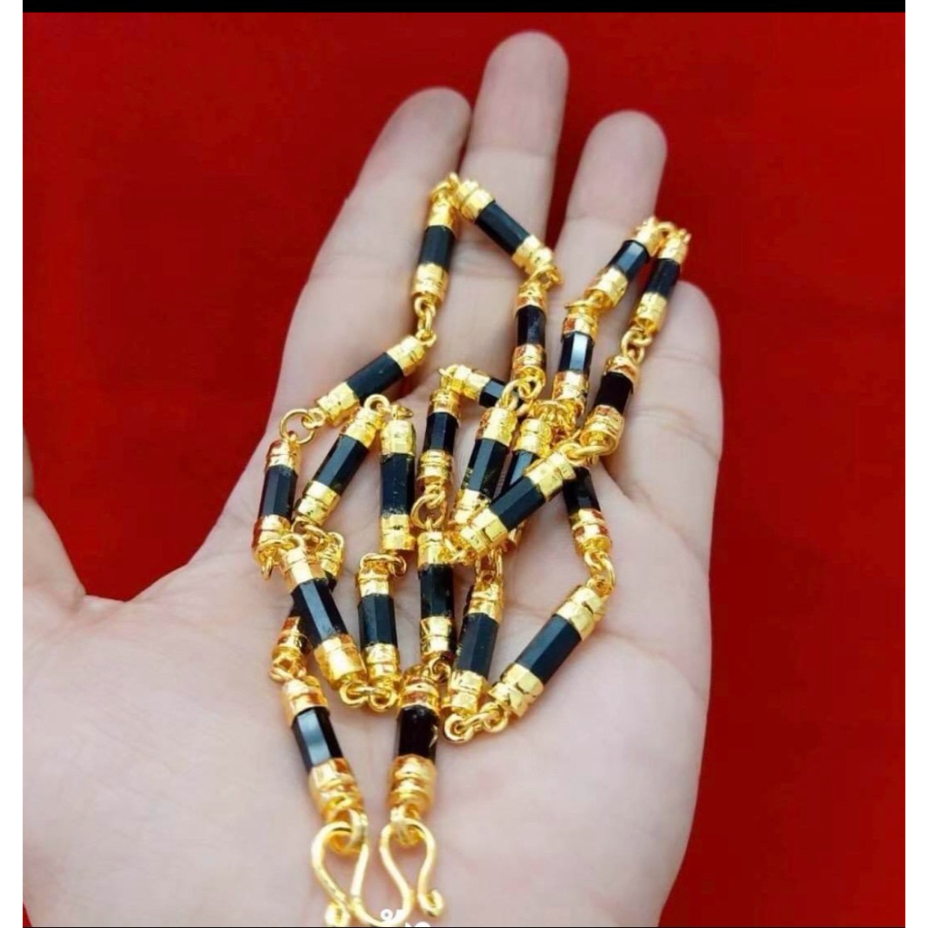 สร้อยคอทองหุ้มป้องนิล ฟรีตลับ ฟรีตะขอ