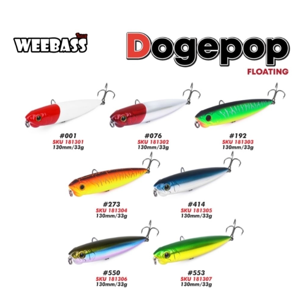 เหยื่อเพนซิล Weebass DOGEPOP ขนาด13เซน 33กรัม ลอย Floating