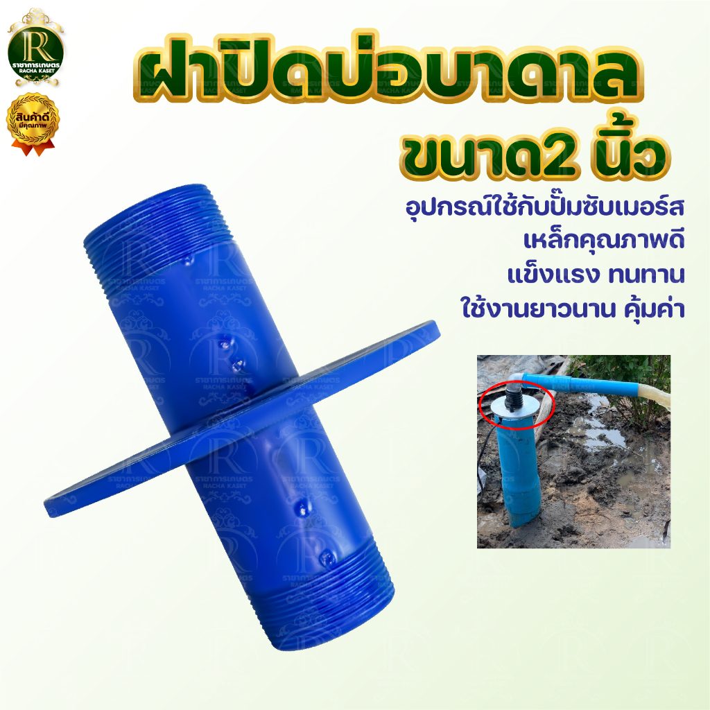 BTV ฝาครอบบ่อบาดาล ฝาบ่อ ปากบ่อบาดาล ฝาครอบบ่อ ขนาด 1 นิ้ว - 3 นิ้ว (สีน้ำเงิน) ปากบ่อ ใช้เพื่อค้ำตรงปากบ่อบาดาล