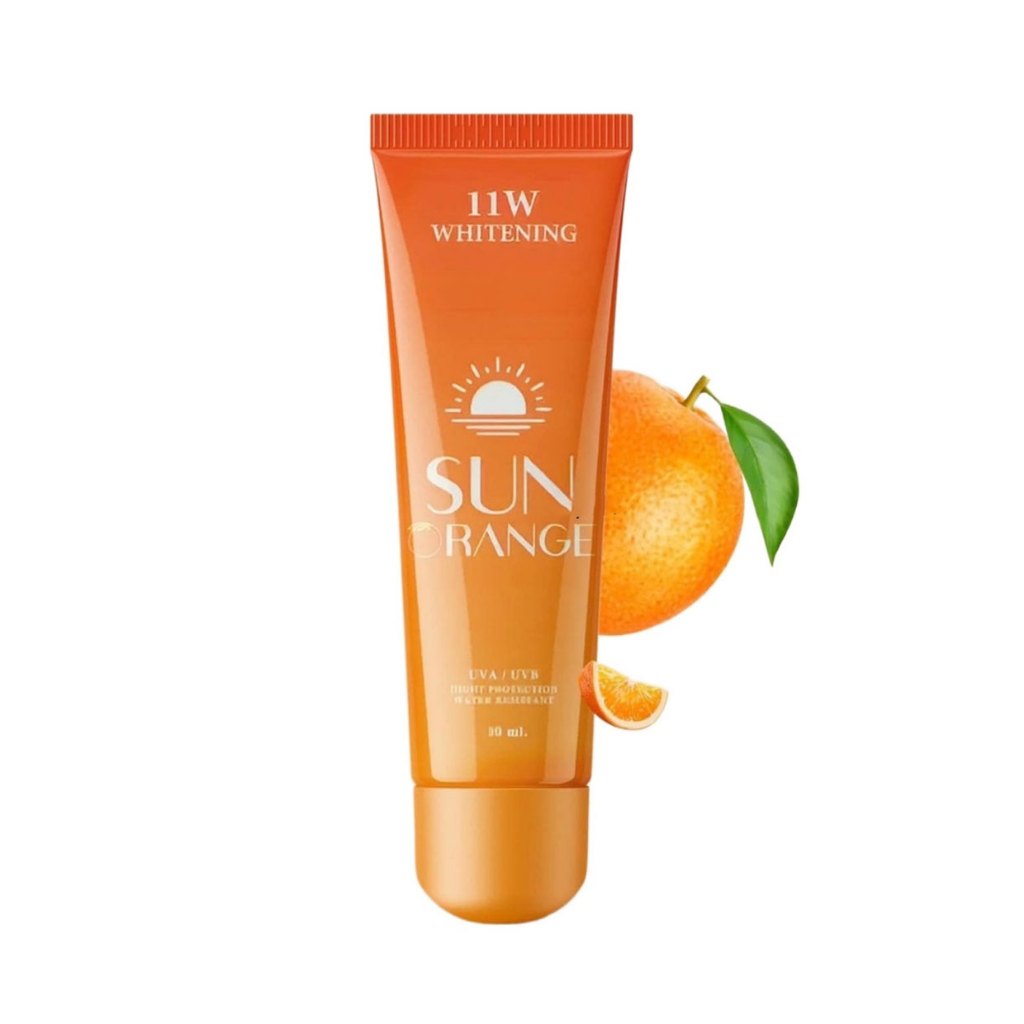 ครีมกันแดด11w Sun Orange 80ml. กันแดด11W 11w กันแดดส้ม ของแท้