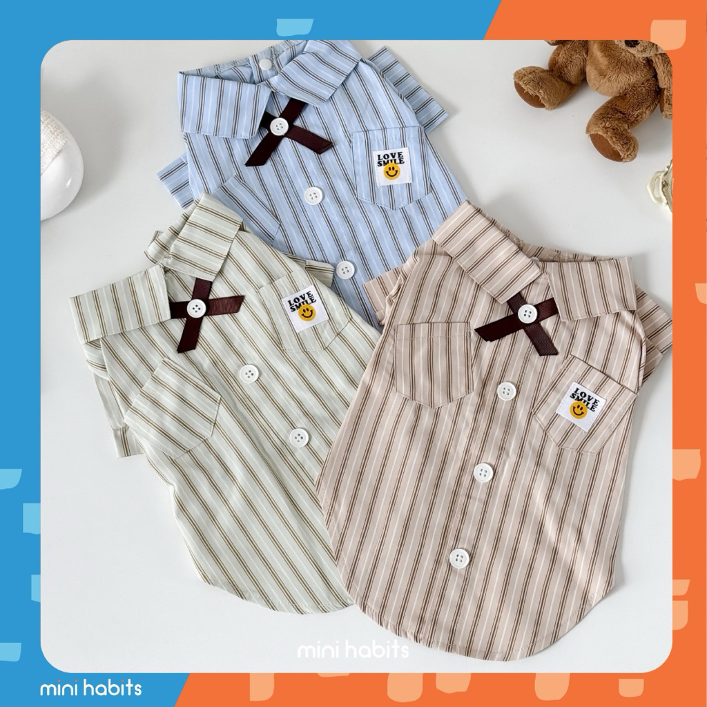[🚚 พร้อมส่ง] เสื้อเชิ้ตสัตว์เลี้ยง Love Smile Pet Shirt ชุดแมว หมา สุนัข ชุดแมวผู้ชาย