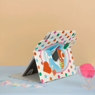 LAONGMOON เคสไอแพดหมุนได้ 360° แบบฝาพับ พิมพ์ลาย Lucky Girl Collection ipad case ใส่ปากกาได้