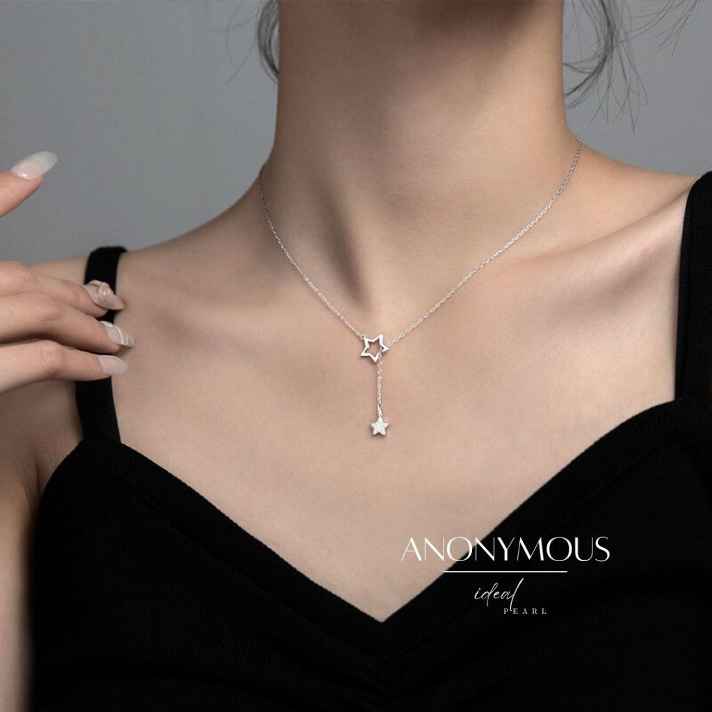iDEAL สร้อยเพชร Anonymous สร้อยจี้ดาว สร้อยคอเงินแท้ ของขวัญให้แฟน Valentine ของขวัญ สร้อยแฟชั่น