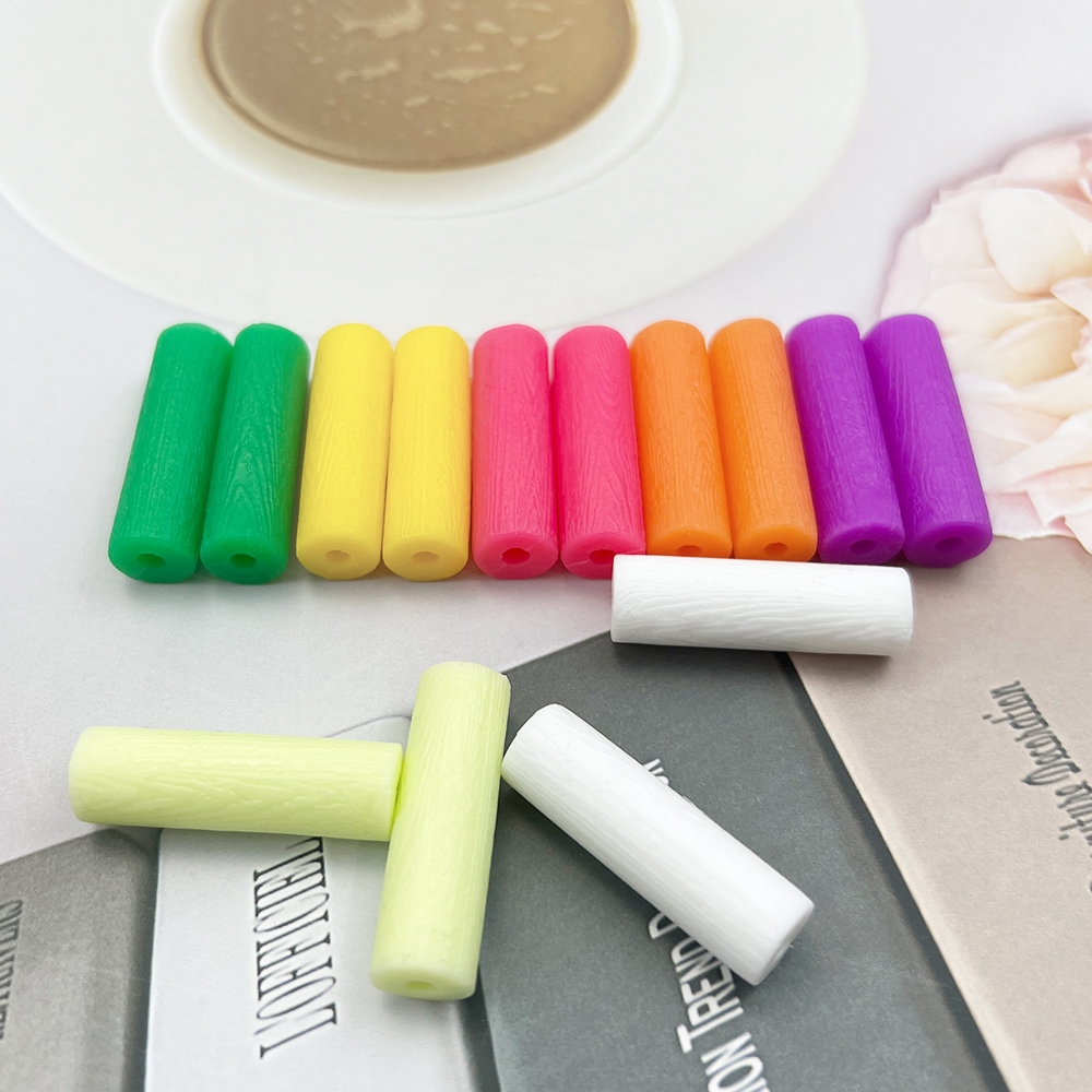 4 ชิ้น (แบบสุ่ม)ยางกัดรูปทรงกระบอกซิลิโคนเกรดอาหารทางการแพทย์ที่สามารถเคี้ยวได้ - รูปที่ 2