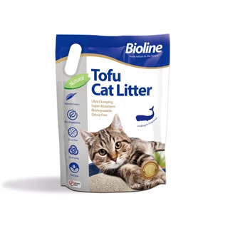 ทรายแมวภูเขาไฟ กลิ่นหอม10 ลิตร Fatty cat ฝุ่นน้อยและทรายแมวเต้าหู้ถั่วลันเตา Bioline Tofu Cat Litter 7L.