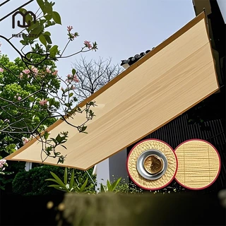 MEET COZY ผ้าบังแดด HDPE/160GMS Sun Shade Sails กันยูวี กันสาดบ้าน ผ้าใบบังแดดฝน # 1 FB-PA