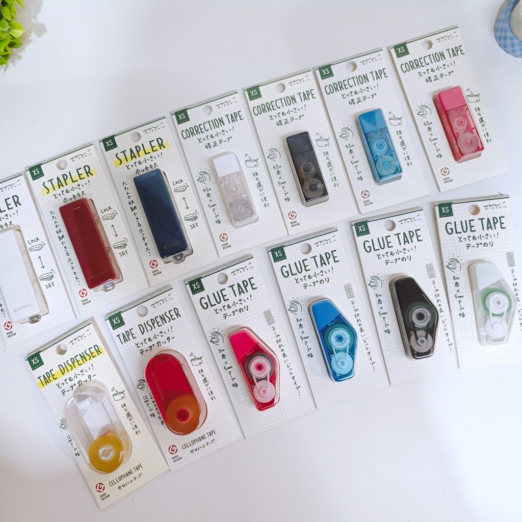 Midori XS Correction Tape / Tape Dispenser / Glue Tape / Stapler (ขนาดพกพา) มีให้เลือก 4 รุ่น